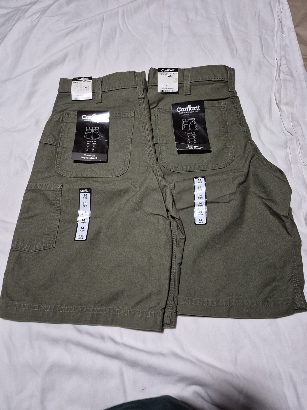 Carhartt Boys Canvas Work Short- Pair Of 2 Size 14